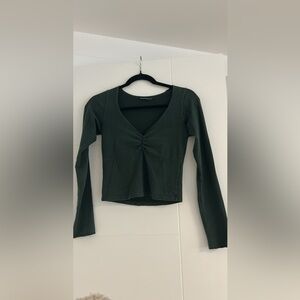 Brandy Melville Dark Green Long Sleeve Women's Top